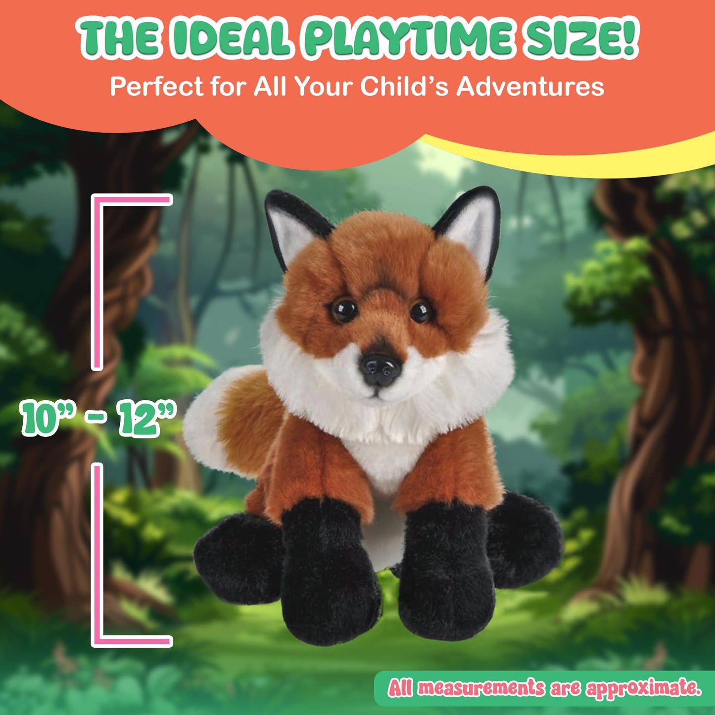 Forest & Twelfth 12'' Stuffed Fox Plush, Heirloom Collection Stuffed Animal, Premium Materials, Best Gift For Kids Age 3+, Nurse
