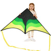 SYNCFUN Large Delta Kite Gradient Green- Easy to Fly for Kids and Adults, Beach Kite with 328 ft String for Outdoor Games and Ac