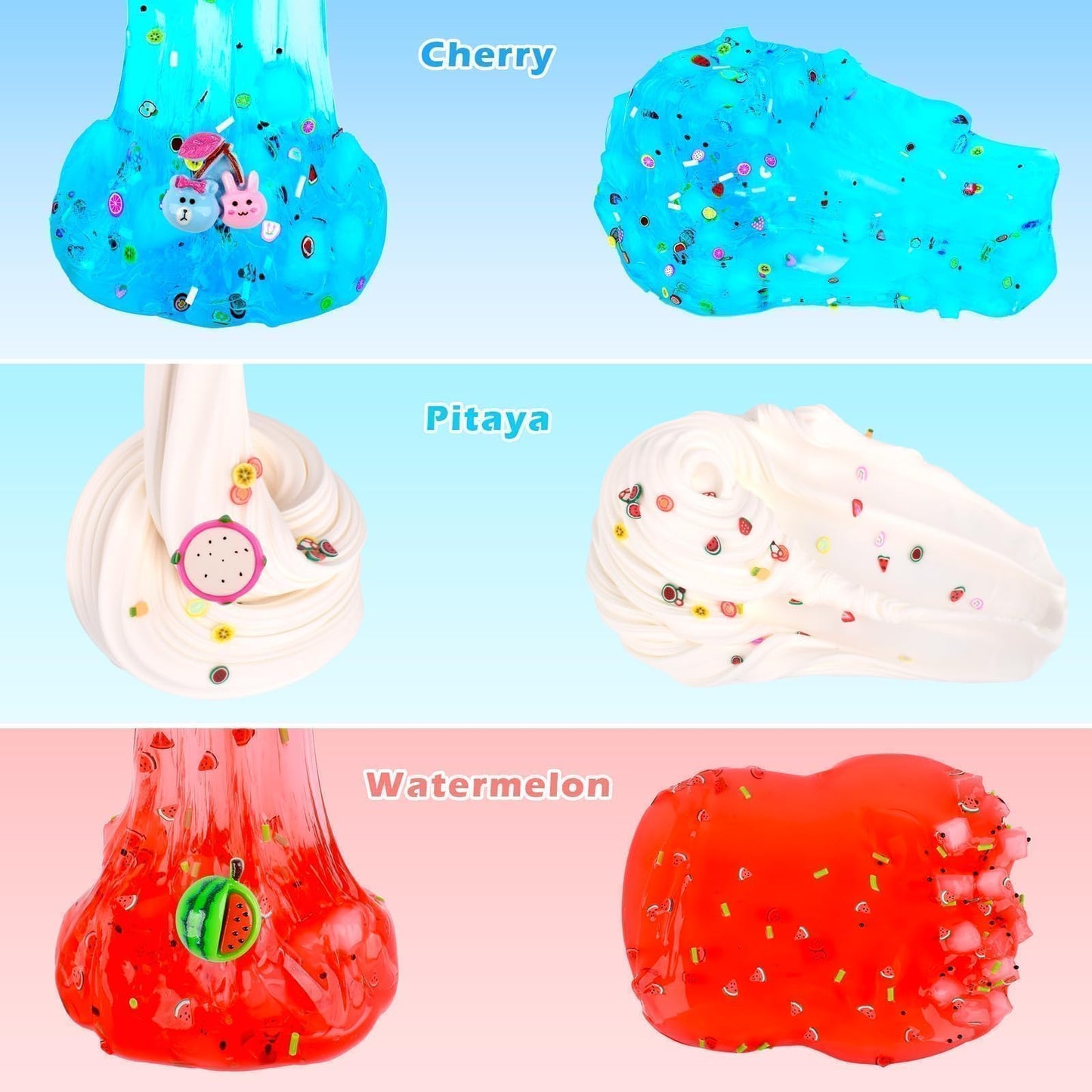 7 Pack Jelly Cube Clear Valentine'S Day Slime With Butter Slime For Kids, Crystal Slime*6 Butter Slime*1, Crunchy Butter Slime, Easter Stress Relief Toy, Party Favors For Girl Boys 6 7 8 9 10 11 12