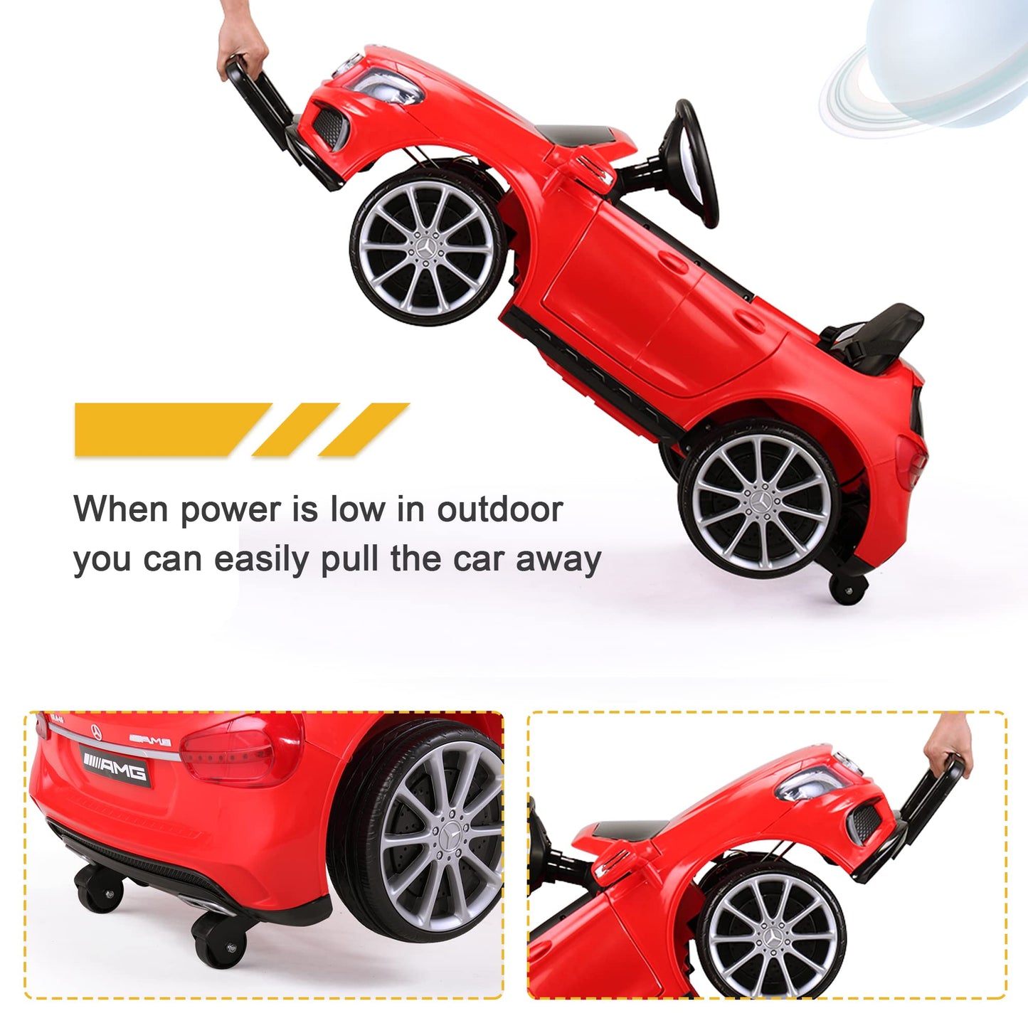 Tobbi Licensed Mercedes Benz Car For Kids,Ride On Cars With 2.4G Remote Control,Double Doors, 5 Point Safety Belt,Led Lights