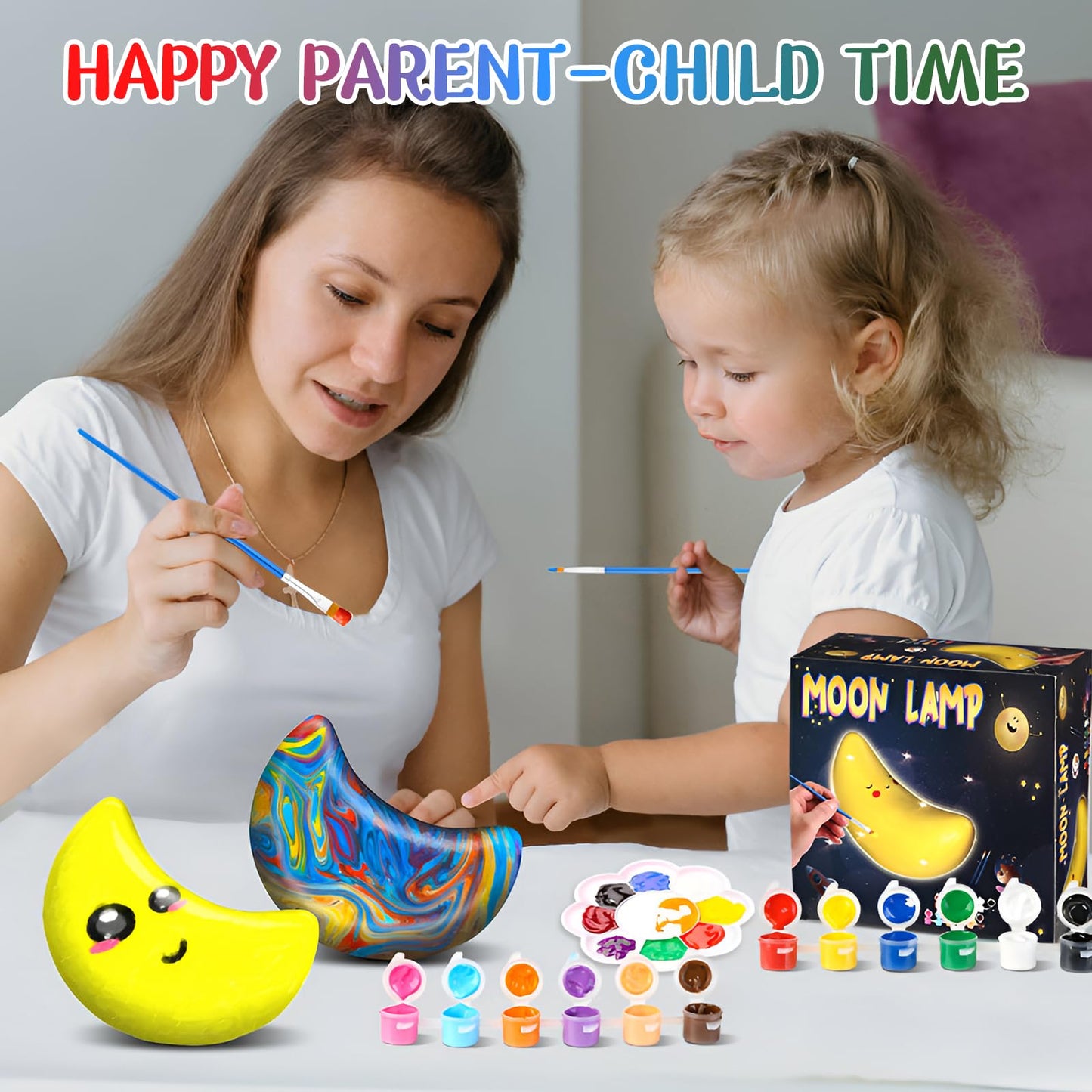 Paint Your Own Moon Lamp Kit, Diy Moon Night Light Art Toys Arts And Crafts For Kids 8-12, Creative School Classroom Craft Activities, Art Supplies Birthday Gifts For Boys Girls 3 4 5 6 7 8+ Year Old