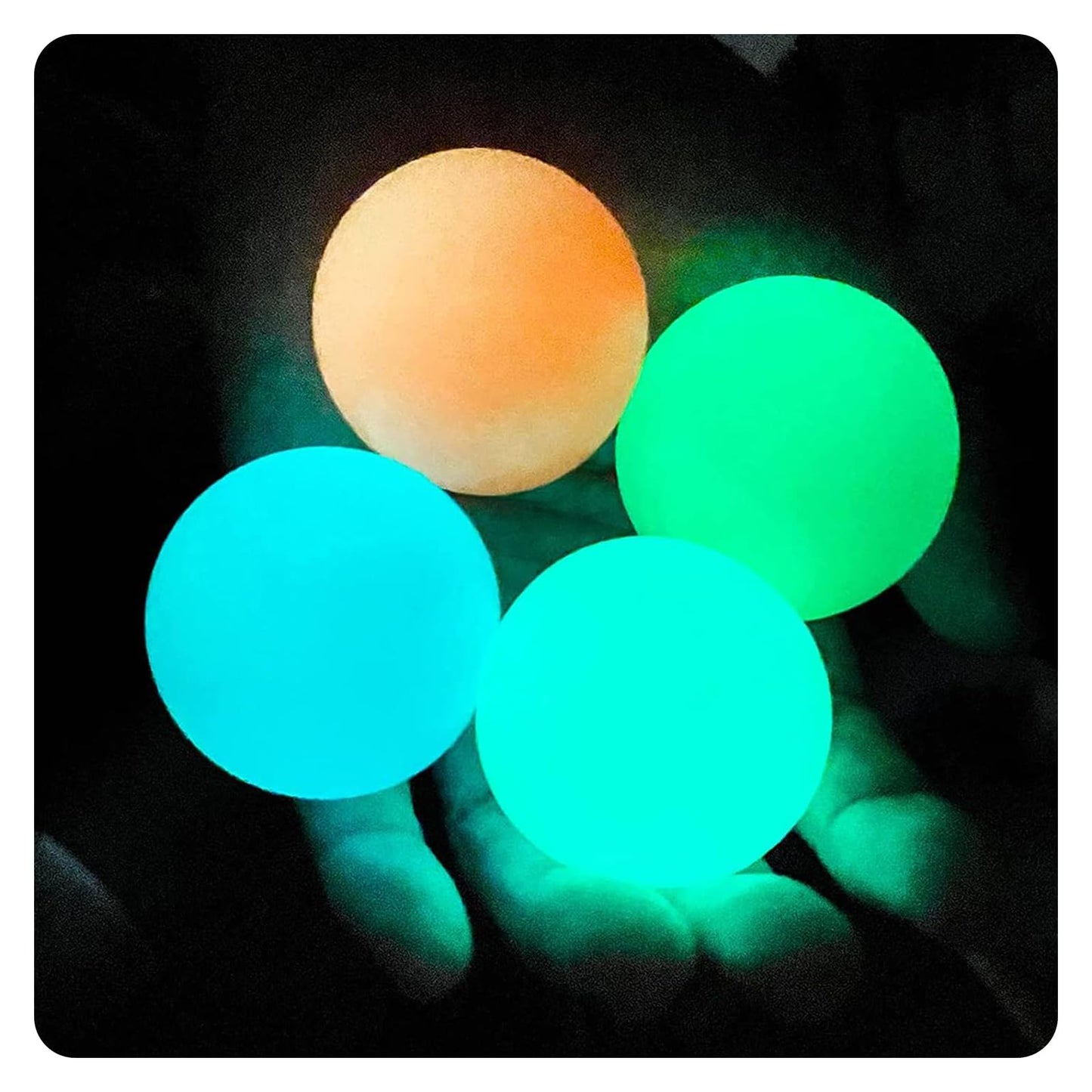 Glow In The Dark Sticky Balls,Stress Balls For Kids And Adults, Ceiling Balls,Dream Balls,Fidget Toys,Sensory Toys,Autism& Adhd Toys,Easter Basket Stuffers,Gifts For Adults And Kids(8Pcs)