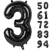 3 Balloon, Black Number Balloon 40 Inch, 3Rd Three Year Old Birthday Deco, Black Party Supplies For Party Decorations, Number 3