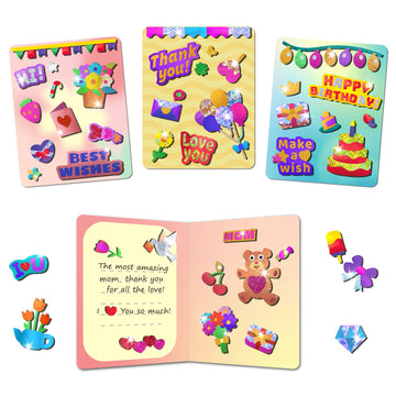 Foil Art Craft Kits For Kids , Fun Card Making Set -Free Magical Activity For Child Diy Printing Craft Kit, Gifts For Ages 4 5 6