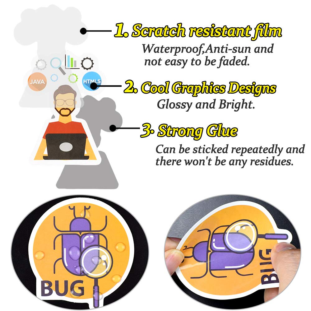 Waterproof Vinyl Stickers For Laptop Scrapbook Software Decals (50 Pcs Program Style)