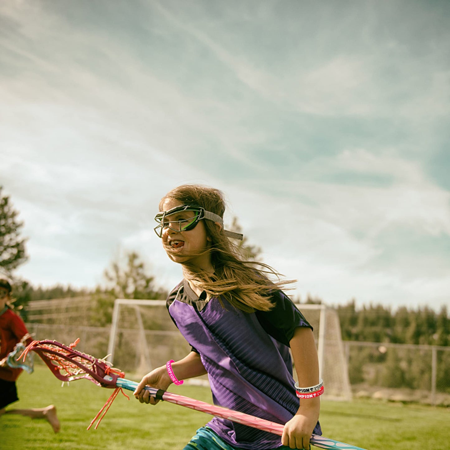 Oringaga 24PCS Lacrosse Silicone Wristband/Bracelets-LAX Party Favors and Supplies-Motivational Sports Prize Goalie helmet - Pla