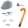 Lingway Toys Kids 100 Days Of School Costume With Accessories Beret Hat,Cigerate Holder,Glasses,Inflatable Cane,Eye Brows