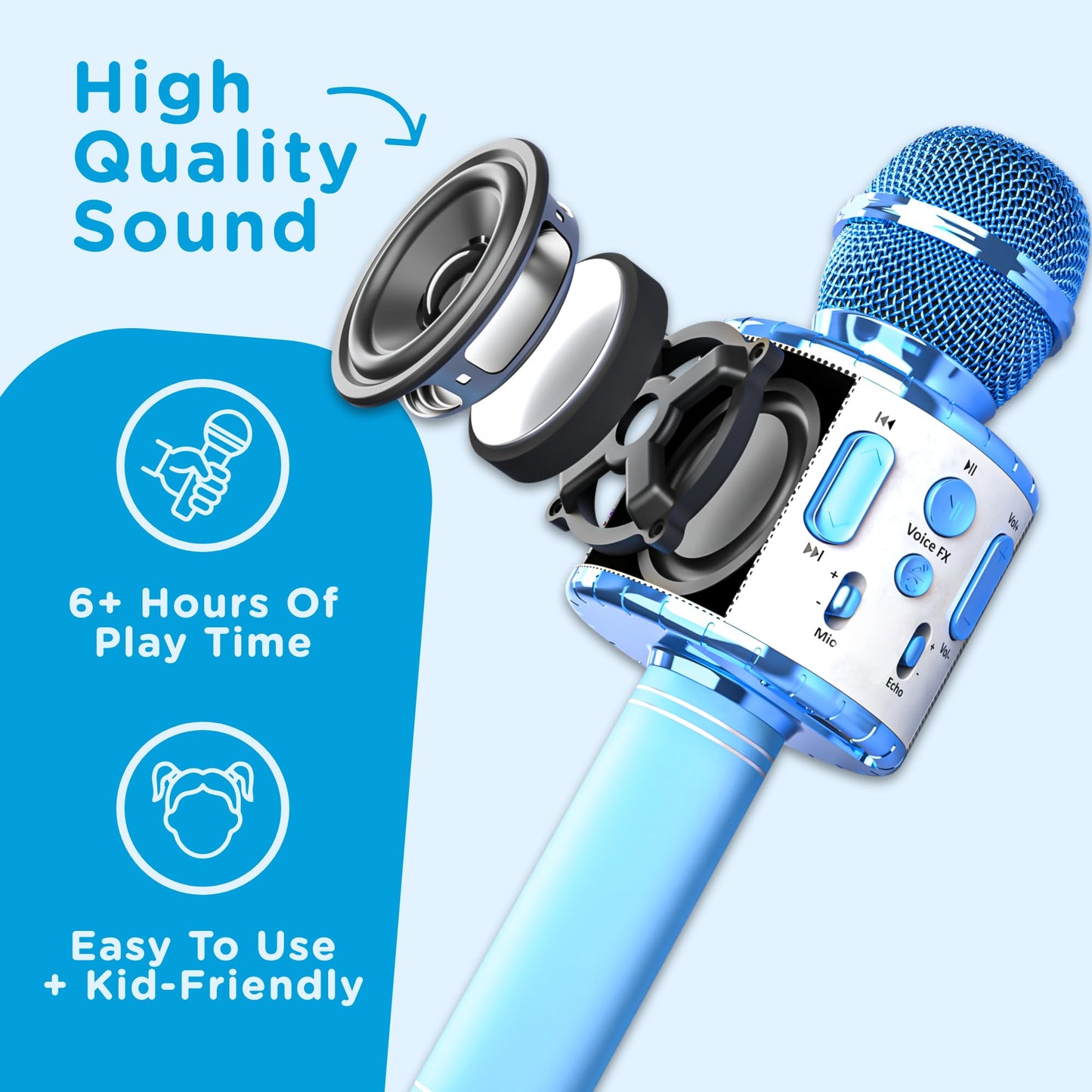 Move2Play, Kids Karaoke Microphone | Includes Bluetooth & 15 Pre-Loaded Nursery Rhymes | Birthday Gift For Girls, Boys & Toddler