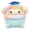 Squishmallows 12-Inch Zozo Blue Bigfoot Plush with Rainbow Mane & Graduation Cap - Official Jazwares Soft Toy