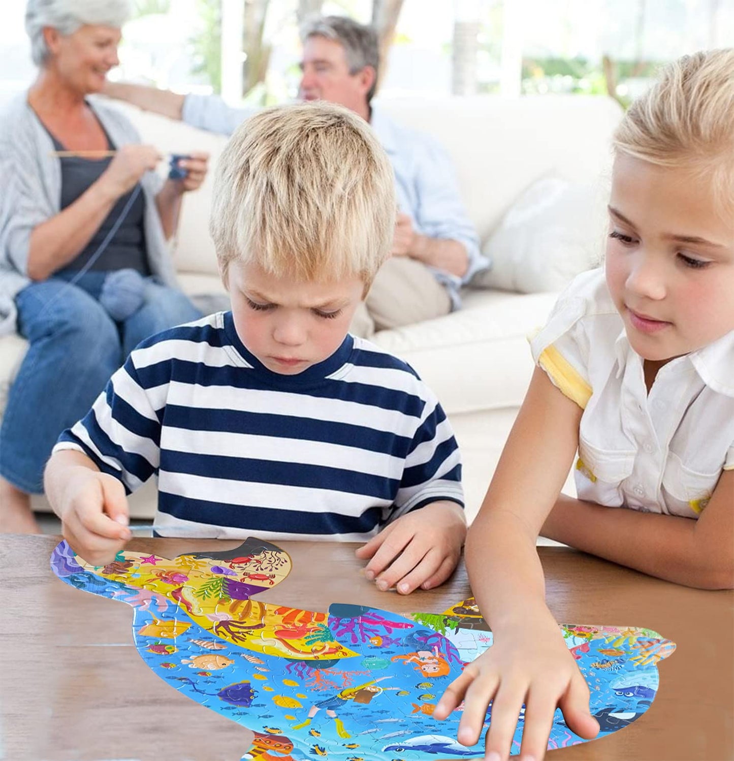 Puzzles For Kids Ages 4-8, 8-10, Dolphin Shaped Jigsaw Puzzles, Sea Animals Puzzles For Children Learning Educational Puzzles Toys For Boys And Girls, Travel Puzzles Toys For Kids