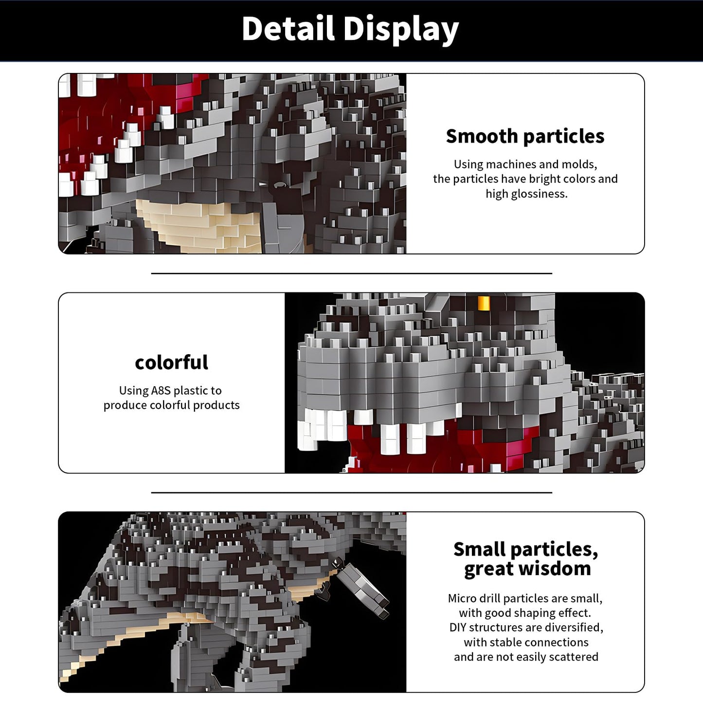 Csnrhg Dinosaur Tyrannosaurus Rex Model Decor Micro Mini Blocks Velociraptor Building Blocks Toy Birthday For Age 6+ Children Ad