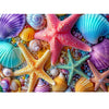 1000 Piece Jigsaw Puzzle for mature-themeds - Colorful Seashells and Starfish Ocean Beach Theme Vibrant Marine Life Art Puzzles Challenging Brain Game enhanced Eco-Friendly Gift