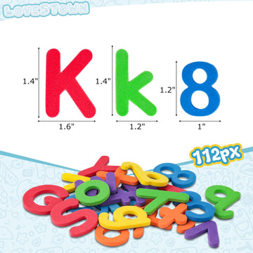 Lovestown 112Pcs Magnetic Letters Numbers, Refrigerator Alphabet Magnets Spelling Learning Magnets For Kids Toddlers Fun Early Education