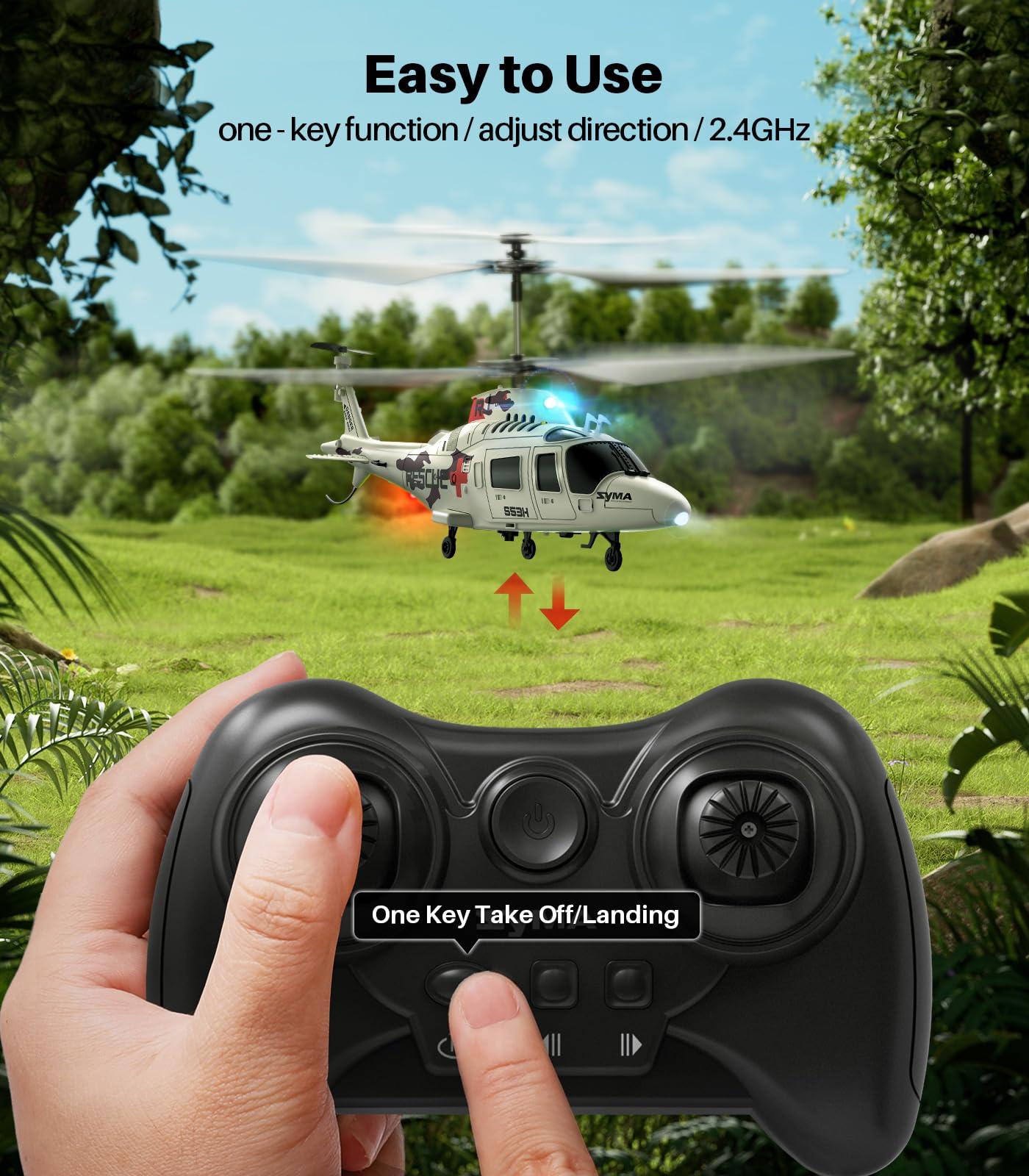 Syma Remote Control Helicopter - S53H Rescue Rc Helicopter With Upgraded Protection System, Lifelike Simulation, Easy To Fly And