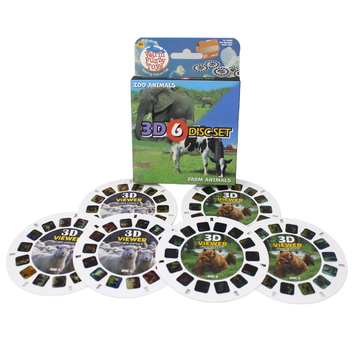 Warm Fuzzy Toys Farm And Zoo Reels For Viewfinder - Viewfinder Reels For Kids & Adults, Classic Toys, 3D Reel, Retro Toys, Conta