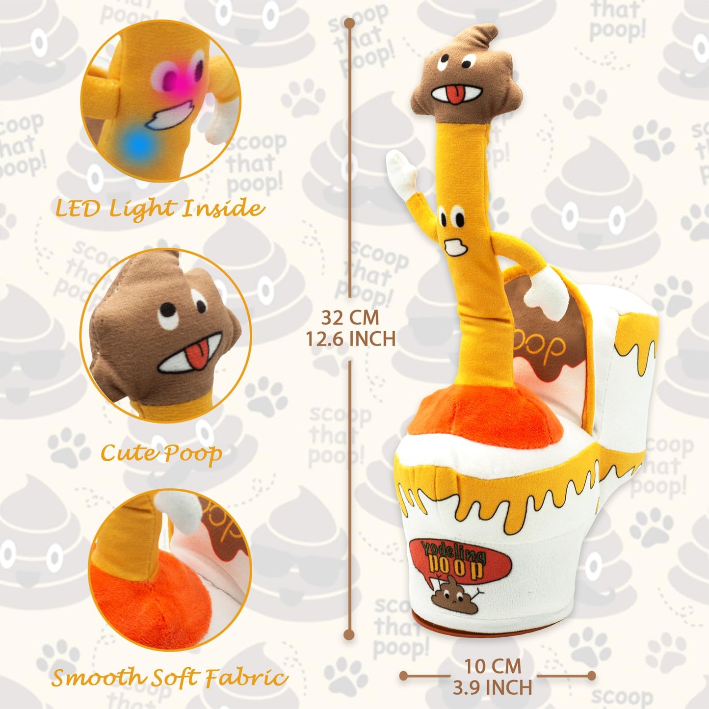 Dancing Toilet Plunger, Talking Singing Yodeling Pickle Plunger Toy Repeats What You Say Plush Toys - Rechargeable Twisted Mimicking Toy Sing Dance, Funny Prank Joke Novelty Gag Gift For Adults & Kids