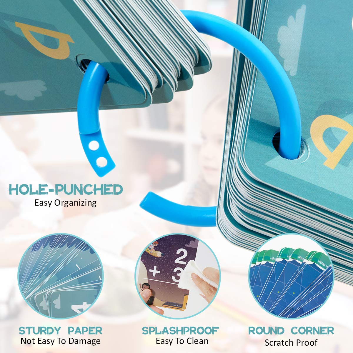 Beiens Multi Math Flash Cards, 270 Addition, Subtraction, Multiplication, Division Cards, All Facts 0-12 With 1 Erase Pen 4 Rings, Math Games Set For Kids Age 6+ 3Rd 4Th 5Th 6Th Grade