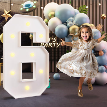 Imprsv 3Ft Marquee Numbers, Light Up Numbers For 16Th 60Th Birthday Decorations Anniversary Party Decor, Number 6 Light Up Numbe