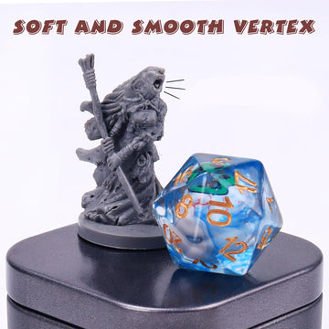 DND Dice Rolling Eyeball D20 Dungeon & Dragon Dice with a Green Bloodshot Eyeball, D20 Blue Polyhedral Dice-5e DND Accessories B