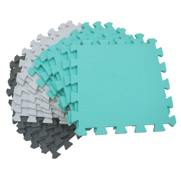 MQIAOHAM 18 Pieces Puzzle Play Mats, Soft Baby Play Mat, Kids Interlocking Foam Floor Tiles, Toddlers Carpet Playmats G301018-10
