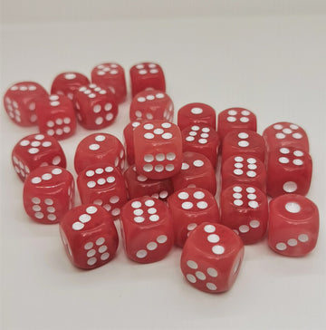 Natural Hand Carved Gemstone Dices, 15mm/0.59in, 6 Sided, Watermelon Quartz
