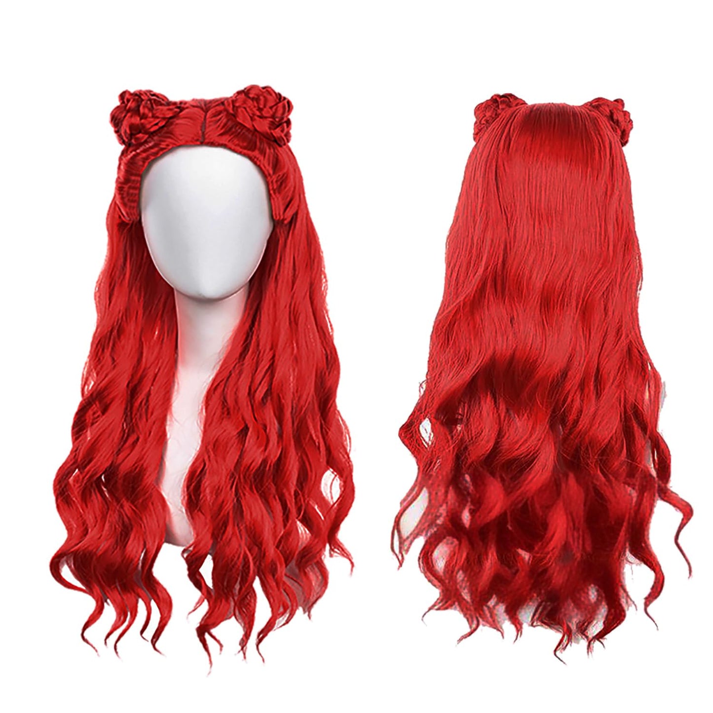 D.O.T Girls Rise Red Costume Includes Red Heart Jacket Shirt Flared Pants Wig Gloves 5Pcs Halloween Princess Dress Up 3-14Y (Red, 3-4Years)