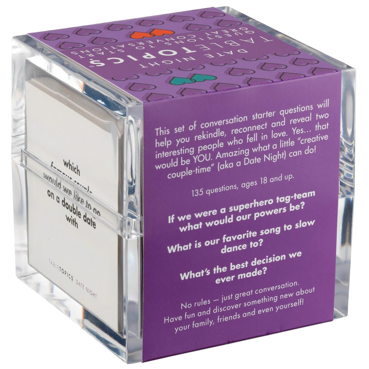 Tabletopics Date Night - 135 Conversation Cards For Couples, Fun Game For Date Night To Spark New & Exciting Conversations & Mem
