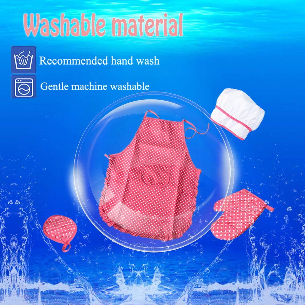 HmiL-U Chef Set for Kids - 13 Pcs Kids Cooking and Baking Set Includes Kids Apron, Chef Hat, Utensils, Cooking Mitt for Kids Che
