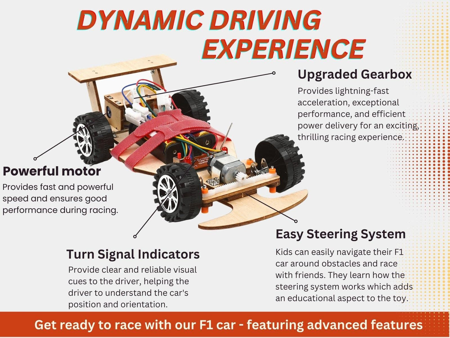 Pica Toys Wooden Wireless Remote R/C F1 Racing Car Science Kit To Build (Racing Pack Of 2), Educational Stem Project Science Kit