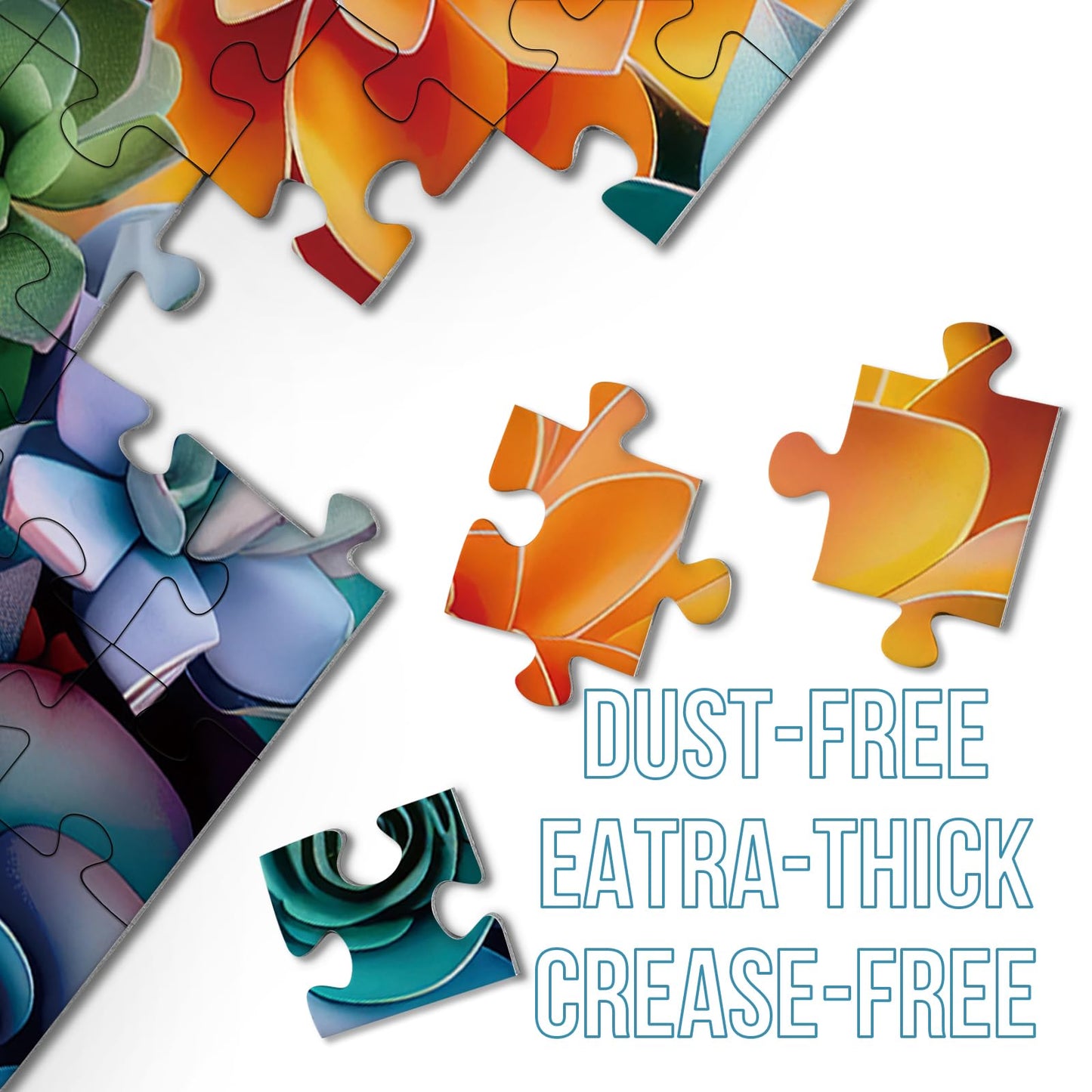 3D Succulent Puzzles For Adults 1000 Pieces Nature Plant Puzzle, Colorful Paper Cut Art Jigsaw Puzzles, Beautiful Botanical Hous