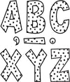 Black Painted Dots On White 7'' Fun Font Letters