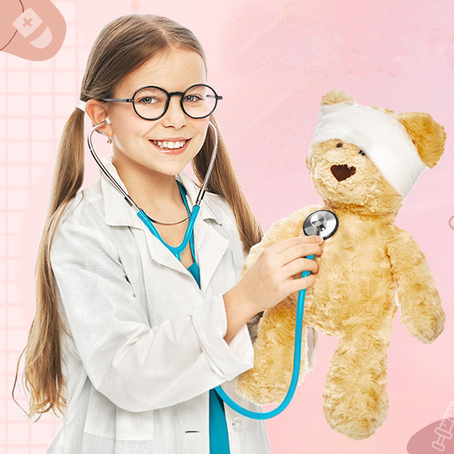 Erdogly Kids Stethoscope, 2 Pack Real Working Nursing Stethoscope For Kids Role Play, Toddler Doctor Play Set For Boys Girls, To