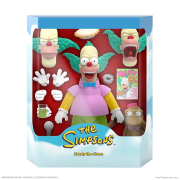 Super7 Ultimates The Simpsons Krusty The Clown 7 Action Figure - Multicolor Collectible Toy with Accessories