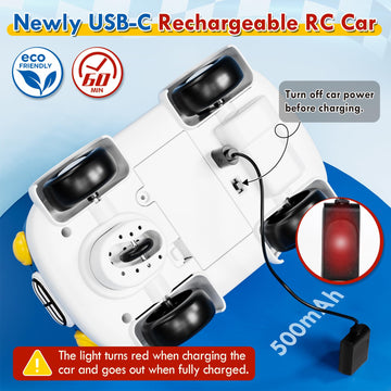 Lehoo Castle Remote Control Car for Toddlers, Fire Trucks for Toddlers 3-5, Remote Control Police Car Toy with Sounds & Lights,