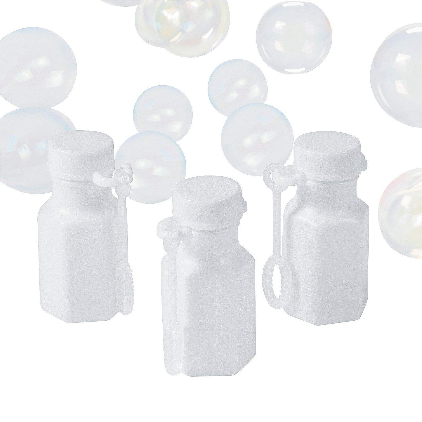 Hexagon Mini Bubble Bottles, 48 Pieces, Wedding, Birthday Party Favors, Bubble Wands (White)