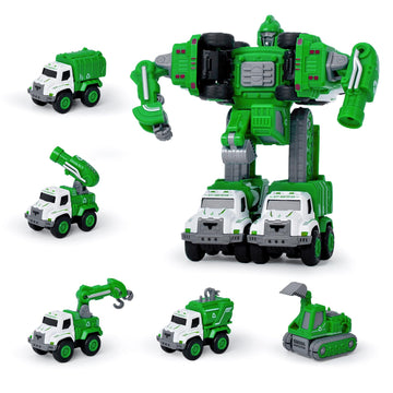 Funny Boo Transforming Robot Toys For Boys City Sanitaion Vehicle Deformation Toy 5 In 1 Educational Stem Toys For Toddler Chris
