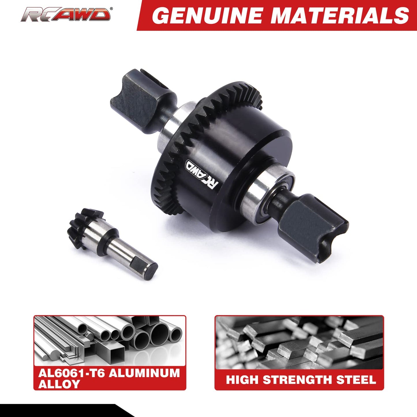 Rcawd Upgrades For Arrma 6S 1/7 Fireteam Mojave 6S, 1/8 Kraton Notorious Outcast Talion 6S,Front Rear Diff Combo Set W 40Crmo Ma
