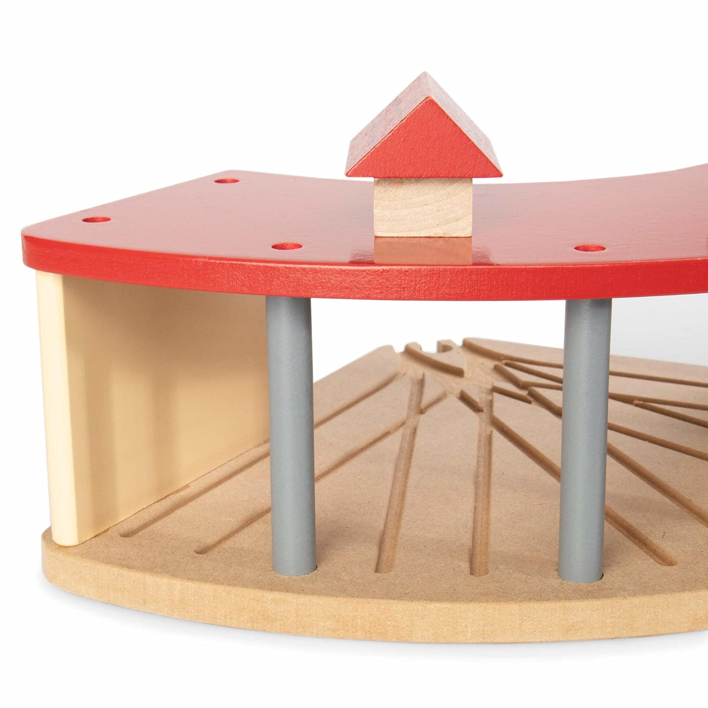 Wooden Train Track Train Garage - Train Storage Garage for Wooden Train Tracks & Sets - Compatible with Most All Conductor Carl