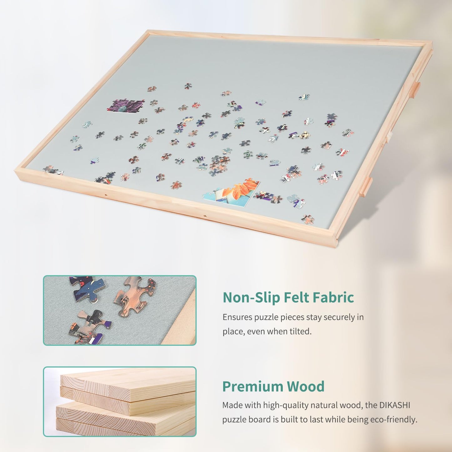 Dikashi Tilting & Rotating Puzzle Board For 2000 Pieces, 40.16'' 28.5'', Portable Jigsaw Puzzle Table For Adults With 4 Drawe