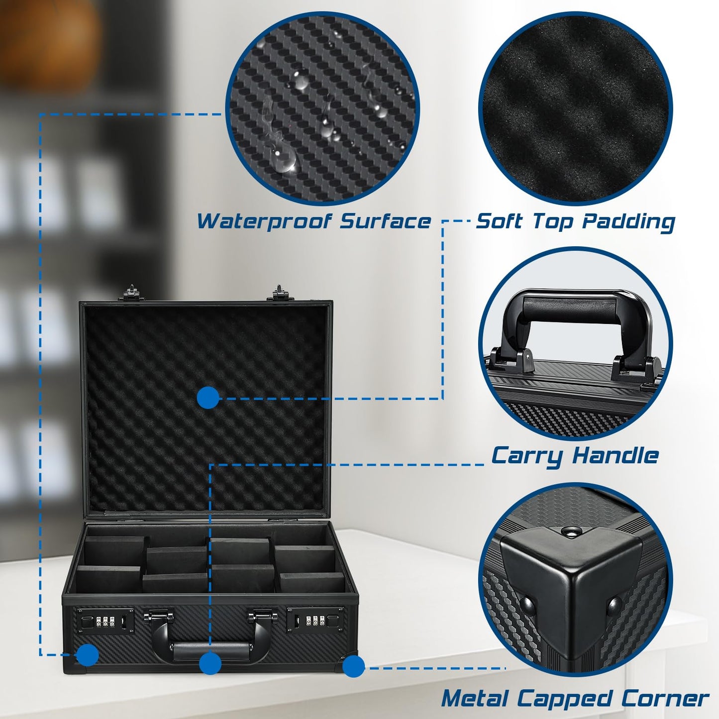 Card Storage Box for 3 x 4 35pt Toploaders Sports Cards Case with Lock Trading Card Storage Box Holds 600+ Top Loaders or 150 Magnetic Holders Card Collection Box for Collectors