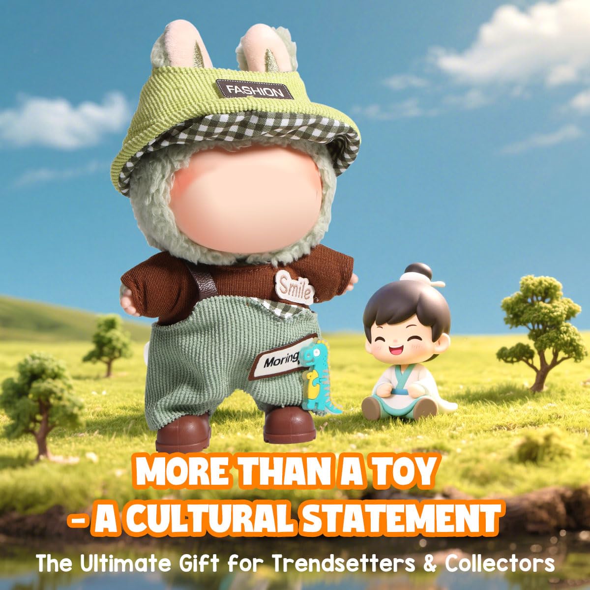 AICase for Labubu Clothes/for Labubu Outfits Clothes Set for 17cm Lububu Doll 3 Piece Set Hat Clothing for LA BUBU Boys and Girls Stylish Adorable Dolls Clothes Accessories (No Doll)-2