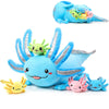 Aoriher 5 Pcs Axolotl Plush Set 24 Inch Mommy Axolotl Stuffed Animal With 4 Cute Plush Babies In Belly Soft Cuddly Plushie For K