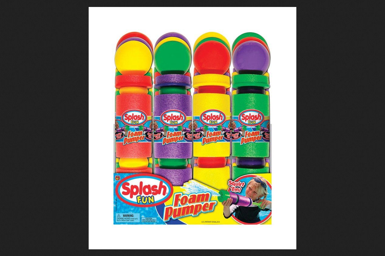 Ja-Ru 890 Splash Foam Pumper Water Toy, 12', Assorted Colors (Pack Of 12)