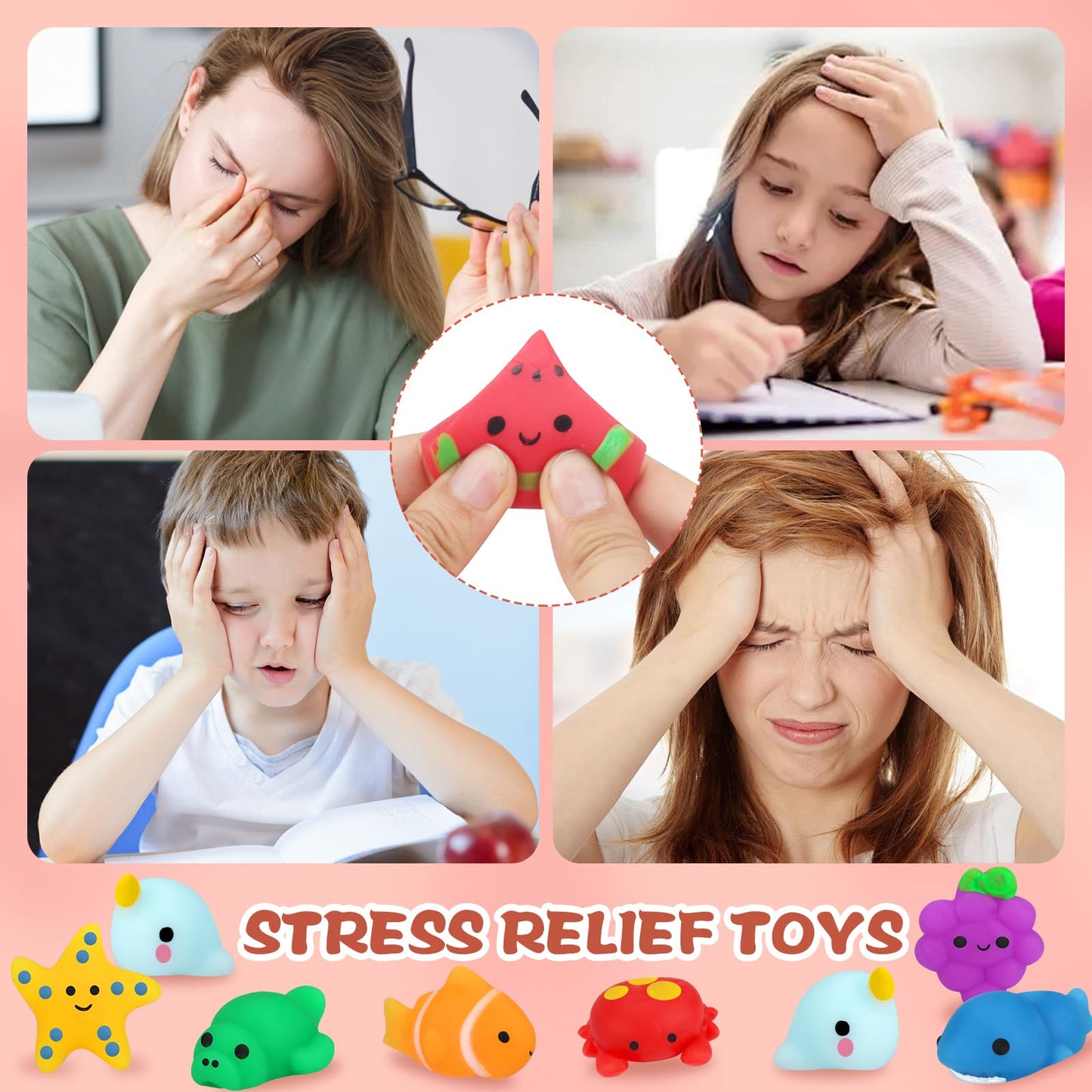 Outee 40 Pcs Mochi Toys Party Favors For Kids Mochi Animals Toys Kawaii Toys Bulk For Animals Cat Fidget Toys With Gift Box Cute Stuff Goodie Bags Stress Toys