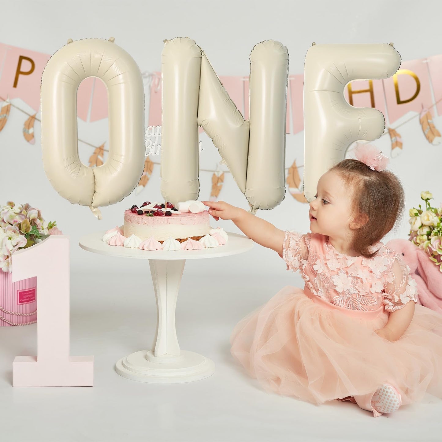 Wpensky 40 Inch Cream T Letter Balloons - Foil Helium Mylar Alphabet Balloons for Birthday Party & Wedding Decorations