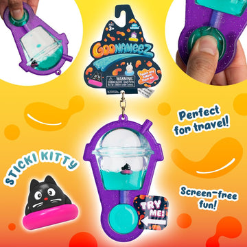 Goonameez Hand-Held Sensory Toy With Floating Characters - Mesmerizing Water Mix Fidget - Collect All 6 Unique Shapes For Squish