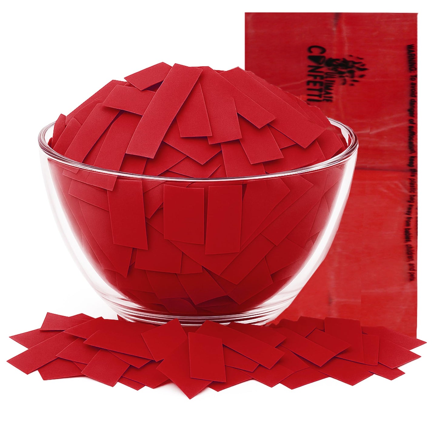 Ultimate Confetti, Red Biodegradable Confetti - Rectangular Fluttering Tissue Paper Confetti for Cannon and Launcher use - Best