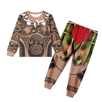 Big Eyes Fish Maui Costume Toddler Kid Maui Tattoo Novelty Long Sleeves Shirt And Pants Kids Graphic Clothing Sets Themd Party D