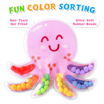 Hopihy Color Sorting Sensory Toy Easter Basket Stuffers For Toddler Activities Toy, Sea Animals Color Matching Fidget Sensory To