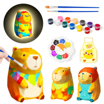 Loungelore DIY Capybara Lamp Kit, 3D Night-Light Art Supplies for Kids Ages 8-12, Plastic, Capybara B Model YQFKMDCSZB003